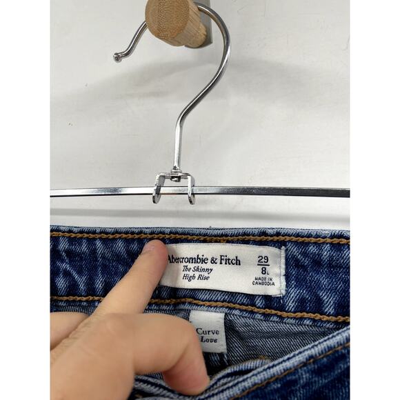 Abercrombie & Fitch 29 blue high rise skinny jeans curve love - Picture 2 of 3